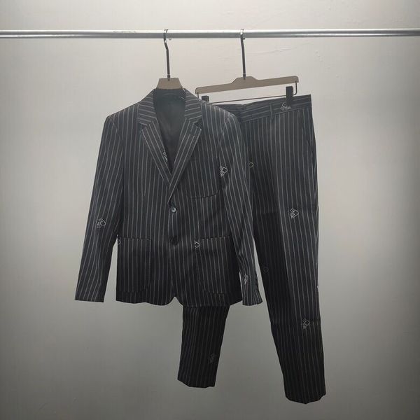 

designer's letter printed suit pants jacquard craft high street men's coat women's formal set pants, Black;brown