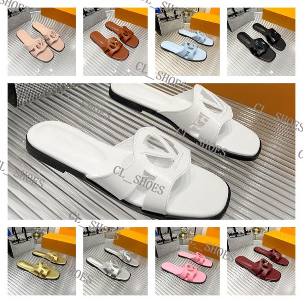 

luxury designer slippers beach classic flat woman summer lady cartoon big head leather l bath fashion women shoes large size 35-41-42, Black