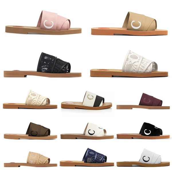 

size euro 35-42 luxury woody sandals famous designer women ch slippers dhgate platform summer beach casual ladies black white flat flip flop, White;red