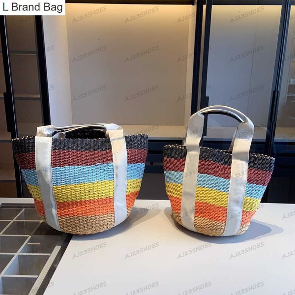 

l brand bag designer handbags rainbow woody raffia tote bag stylish functional shoulder luxury designer bags 91du, Black
