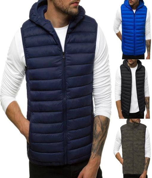 

men casual winter warm hooded mens vest jacket zipper sleeveless coat outwear waistcoat men039s vest casual coats4599984, Black;red