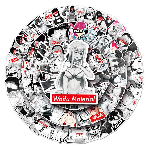 

101pcs-pack waifu stickers wall stickers wholesale vinyl sticker waterproof lap car scrapbooking guitar box skateboard jdm luggage decal