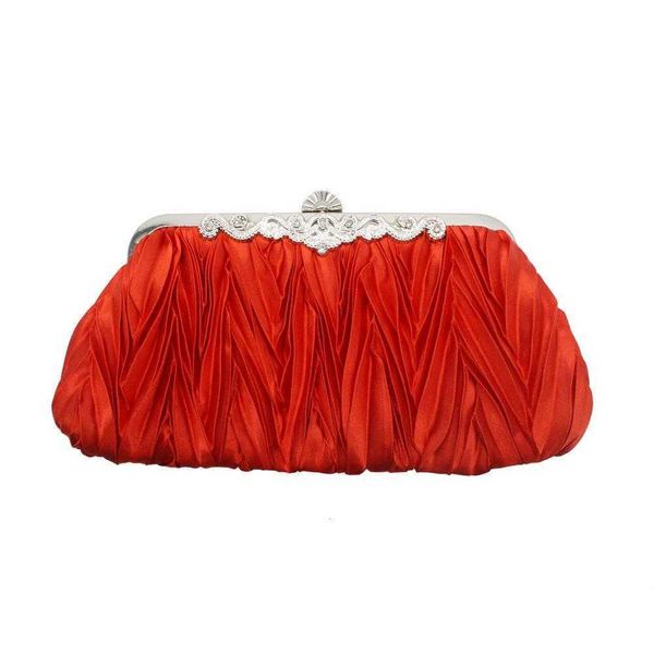 

silk pleated clutch bride and bridesmaid crossbody bag womens all match dinner