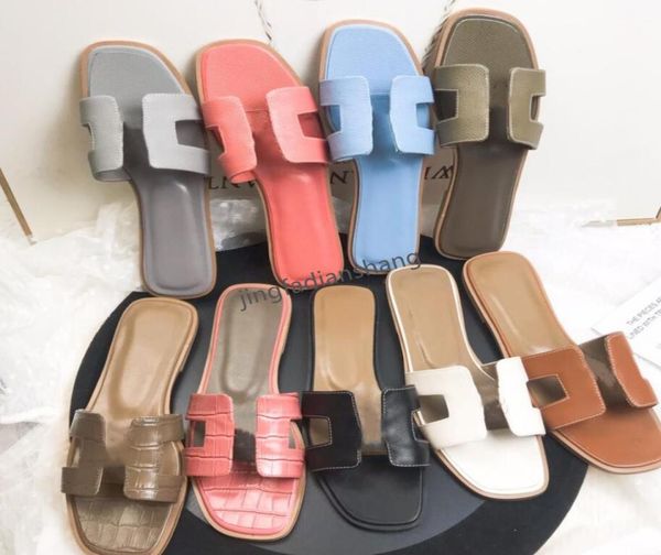 

large size 3542 with box classics woman shoes slipper leather flat sandals fashion slides slide rubber ladies beach 8475521, Black