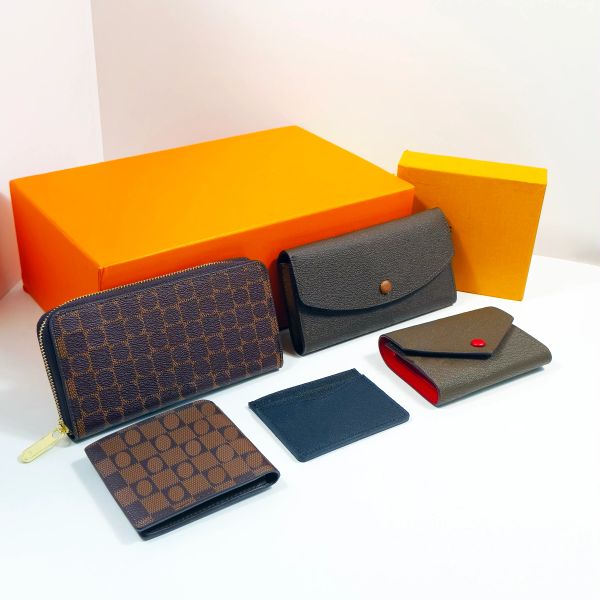 

Fashion black empreinte women Wallets clutch women women long wallet pu leather single zipper wallet classic corn clip 60017 wallet card holder purse, #1 brown grid 20x10cm
