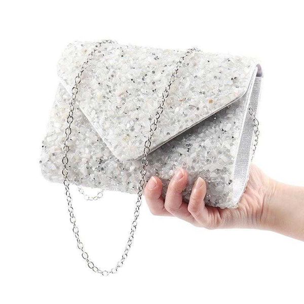

chain bag clutch high sense dinner shoulder crossbody womens handbag silver