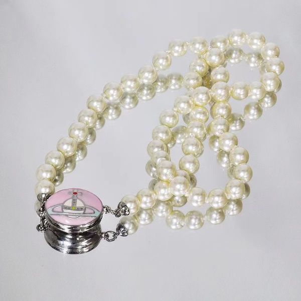 

fashion pearl necklace designer jewelry wedding diamond 18k platinum platinum luxury fashion pendant women's necklace, pattern diamond, Silver