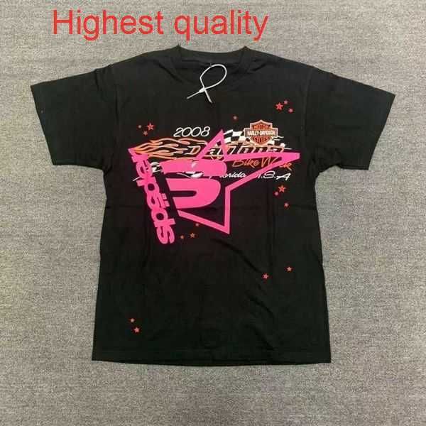 

2023 red web puff print sp5der t-shirt men women 1 good quality spider tee black 555555 hip hop young thug short sleeve 4 4g1h, White;black