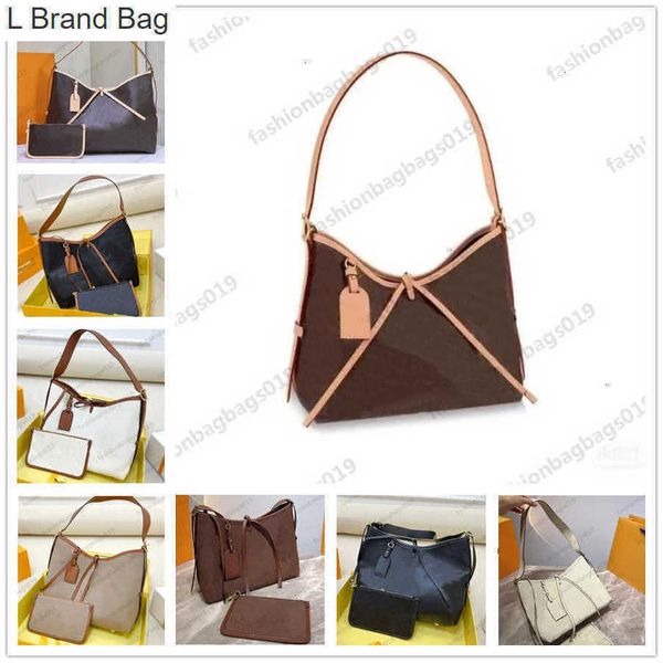 

l brand bag carryall pm mm mummy bags ladies vintage canvas embossed leather trim purse 2pc mini pouch shopping handbags shoulder cross body, Black