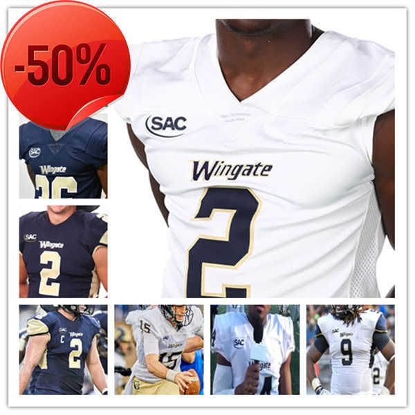 

2021 wingate university football jersey ethan evans shaw crocker jacob satterfield kevin henderson jr. kamal desor ryder martin mark burks k, Black;red