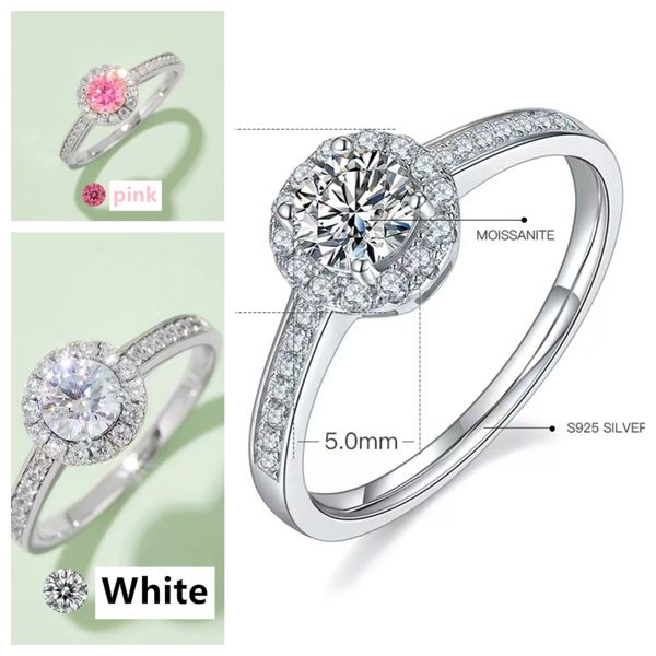 

love ring 0.5ct moissanite rings givence women designer jewlery bague heart ring wholesales rings engagement rings g rings for women desiner, Golden;silver
