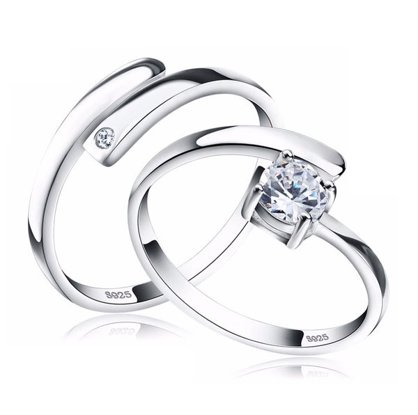 

selling wedding rings platinum plated silver color couple rings