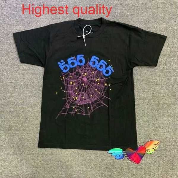 

2023 foam printing sp5der t-shirt men women web graphic 1 good quality spider tee hip hop 555555 loose short sleeve 4 nqls, White;black