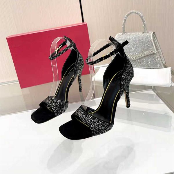 

fashion women's sandals 2023 channel luxury brand letter logo summer women's high heels men's casual student flats 013-03, Black