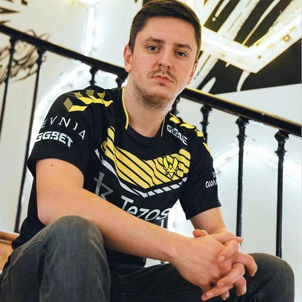 

men's casual shirts vitality little bee team kit customizable name id csgo peripheral short sleeve men's t-shirt esports competiti, White;black