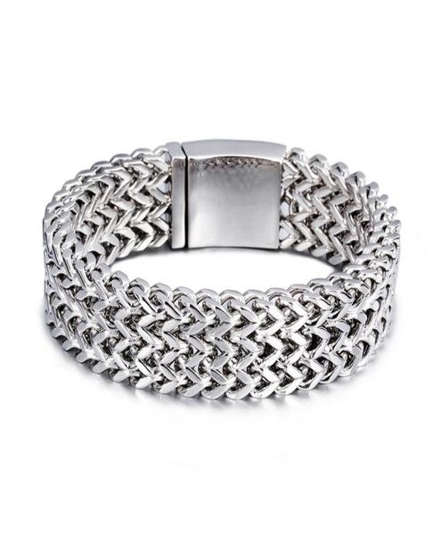 

classical father039s day039s gift street style 18mm 102g biker huge heavy stainless steel 3 row figaro chain bracelet men hi3802257, Golden;silver