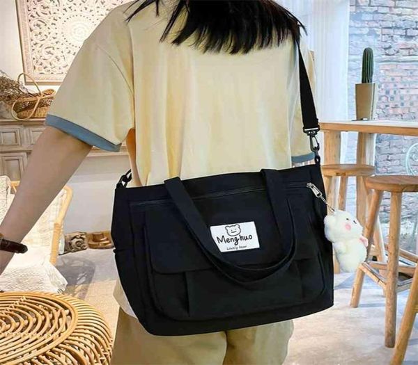 

fashion girl large capacity one shoulder crossbody bag korean nylon waterproof cute schoolgirl bookbag kawaii ladies handbag 210913666563