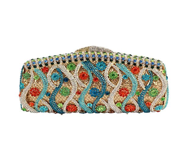 

whole fashion women wedding purse hollow out crystal clutch customized color evening bag crystal clutch purse for bridal9946375