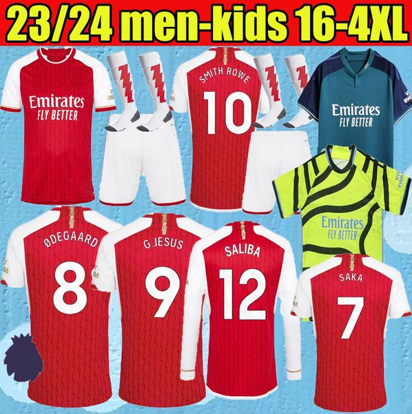 

fans player version soccer jerseys saliba gunners 22 23 24 martinelli g. jesus 2023 2024 pre match jersey saka all football shirt goal odega, Black