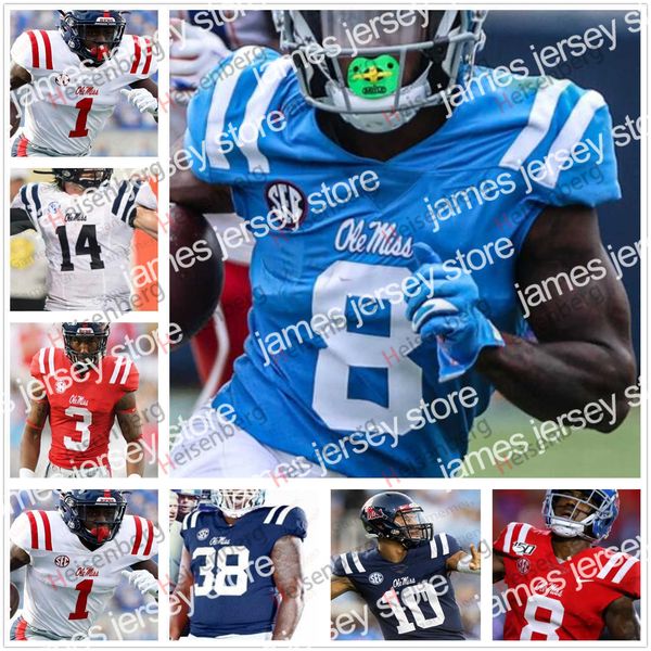 

american college football wear ole miss rebels jersey dk metcalf mike wallace eli manning chad kelly elijah moore jerrion ealy keidron footb, Black