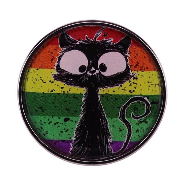 

gay cat button badge cute black cat brooch rainbow enamel pin lgbt accessories4291367, Blue
