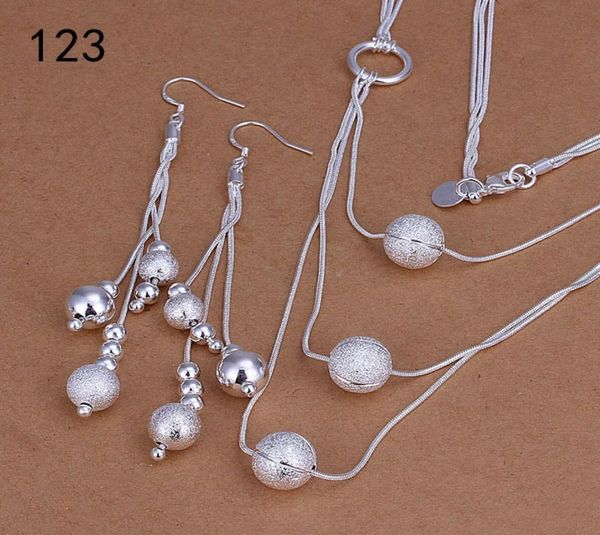 

same mix style women039s sterling silver jewelry setsfashion wedding 925 silver necklace earring jewelry set gts342759440
