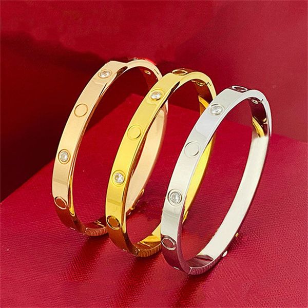 

fashion love bangle bracelet womens mens gold cuff silver rose plated crystal bangles everyday accessories fashion cjeweler 316l stainless s, Black