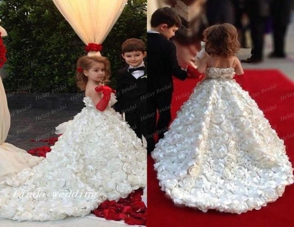 

2019 white flower girls039 dresses vintage floor length weddings party girls pageant dresses first communion dress for kid6216407, White;red