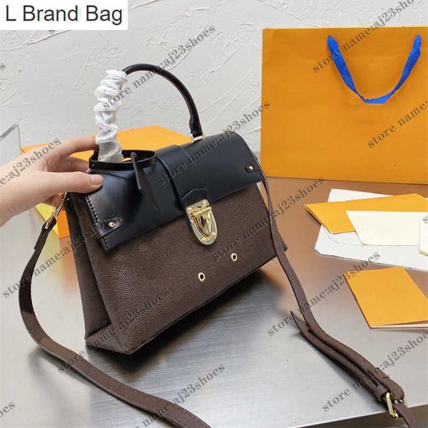 

l brand bag spring street cross body bag versatile black brown flower letters coated canvas vintage designer handbags n6zx