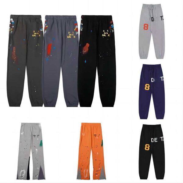 

mens galleryes dept jeans pants galleryes dept sweatpants speckled letter print men's women's couple loose versatile casual pants, Blue