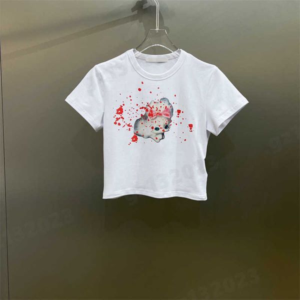 

leona studio t shirt animal logo print white crew neck short sleeve tshirt cotton stretch fabric classic youthful tshirts womens designer c