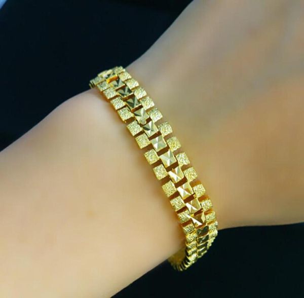 

fast fine 24k gold bracelet perfect gold bracelet men039s bracelet width 9mm length 190mm 75quot 1 inch254mm weigh8632742, Black