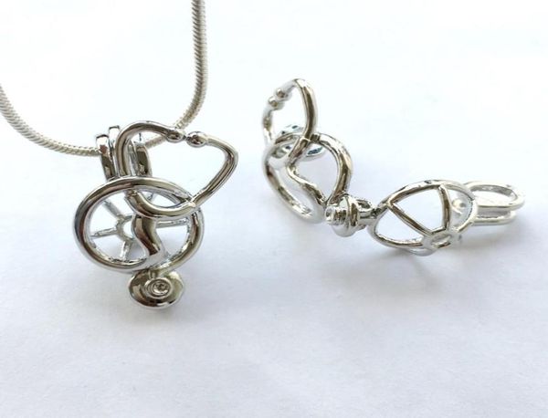 

doctor stethoscope locket cage pendant mounting can put into gemstone bead pendant necklace fitting lovely charm8283513, Silver