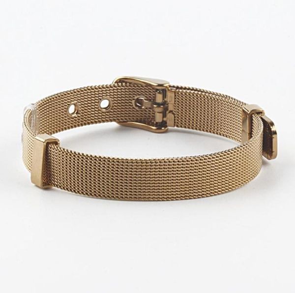 

cuff zmzy adjustable belt buckle chain charm bracelet womenmen mesh net bracelets bangles goldsilver color stainless steel jewel3390079, White