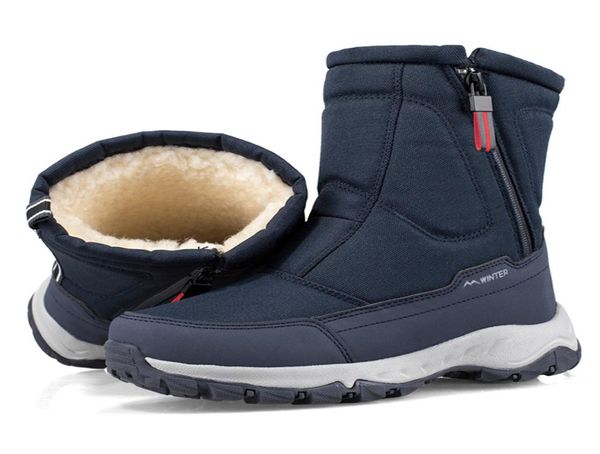 

men winter boots men winter shoes snow boots waterproof nonslip thick fur warm boots for 40 degrees 2012156131701, Black