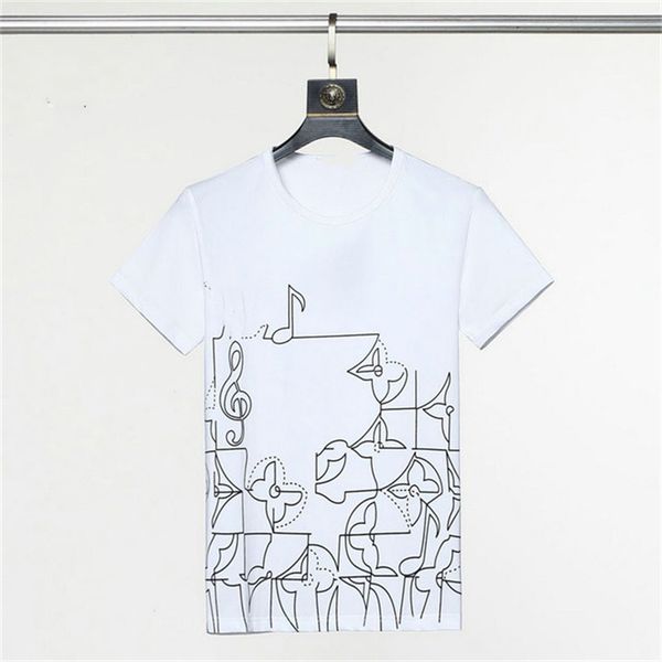 

men's t-shirt men's designer tide high-end cotton printed geometric pattern short sleeve fried street hip-hop shirt size m-xxxl a3, White;black