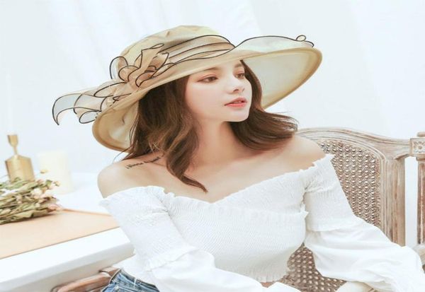 

wide brim hats 1920s graceful hat lightweight sun 20s 50s floral fascinator costume party head accessory for drop hatswide9321298, Blue;gray