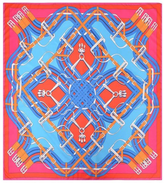 

new twill silk scarf women melt chain printing square scarves fashion wrap female foulard large hijab shawl neckerchief 130130cm9622683, Blue;gray