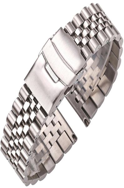 

stainless steel watch strap bracelet 18mm 20mm 22mm 24mm women men silver solid metal watchband accessories 2206226070390, Black;brown