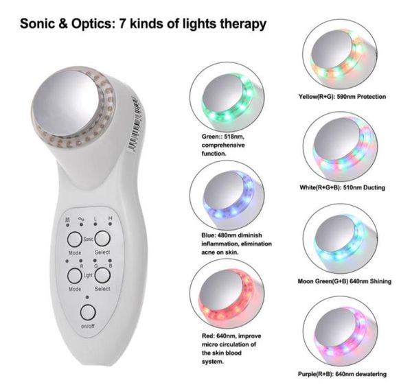 

7 colors pdt podynamics led light skin rejuvenation therapy anti aging ultrasonic pon facial massager beauty machine wrinkle8196237