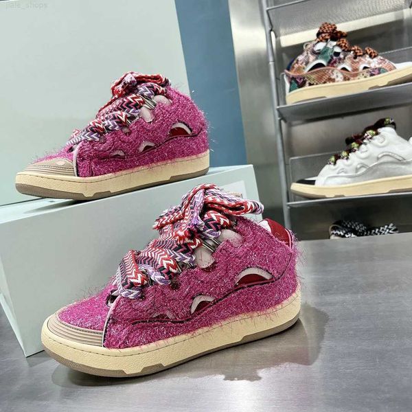 

2023 curb 90s shoes designer woven shoes lace-up classical mesh calfskin men women sneakers size 35-45, Black