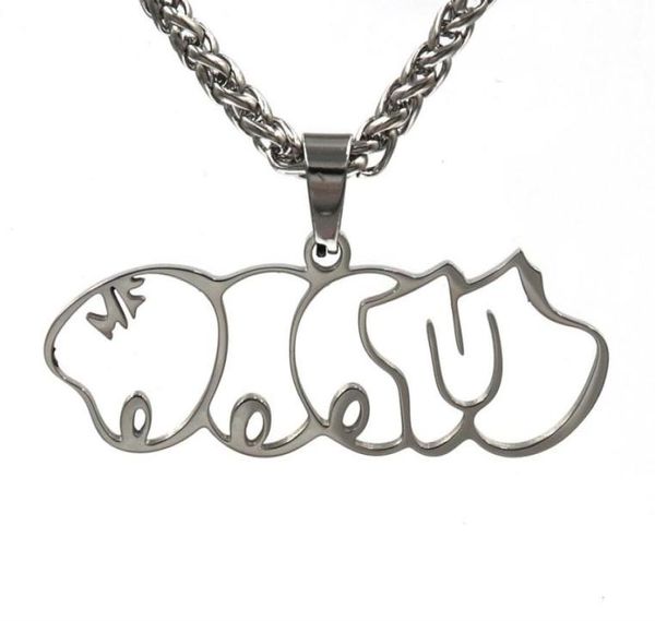 

mf doom mm food fashion brand pendant necklace men and women hiphop personality couple street allmatch jewelry1066901, Silver