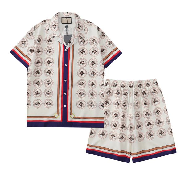 

2023ss summer beach designer dress shirts mens flower print shirts casual button down short sleeve hawaiian shirt suits, White;black