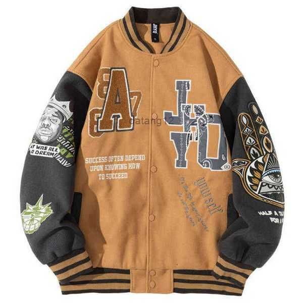 

men's jackets men women letter embroidery varsity japanese thin oversized spring autumn baseball jacket coat hip hop harajuku college t, Black;brown