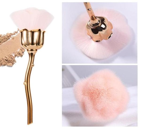 

1pc rose flower makeup brush foundation powder blushes contour cosmetic brush nail dust cleaning2395449