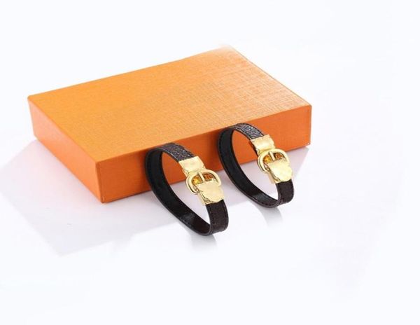

new flower leather bracelet for woman gold buckle black bracelets couple jewelry supply9097983