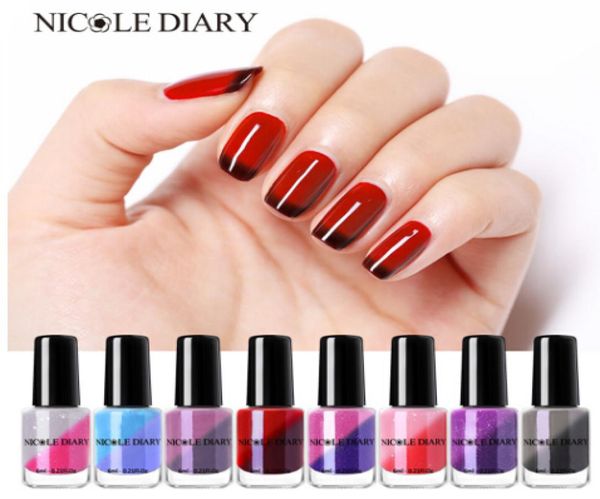 

sell thermal nail polish glitter temperature color changing waterbased varnish shinny shimmer peel off nail lacquer9692857