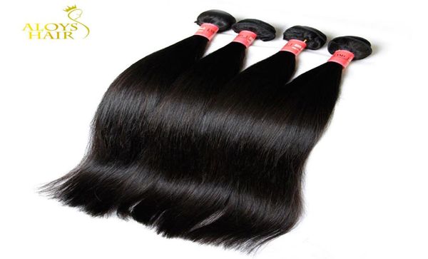 

peruvian malaysian indian brazilian straight virgin human hair weave bundles unprocessed remy human hair extensions natural color 1686858, Black