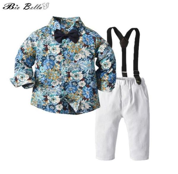 

clothing sets baby boy spring autumn clothes set fashion kids boys gentleman party wedding 16 years outfits tshirtbelt pants4827605, White