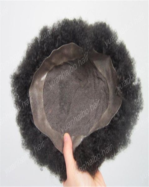 

selling 6inch natural black afro curl indian human hair replacement lace with pu toupees for black men fast express delivery2049436
